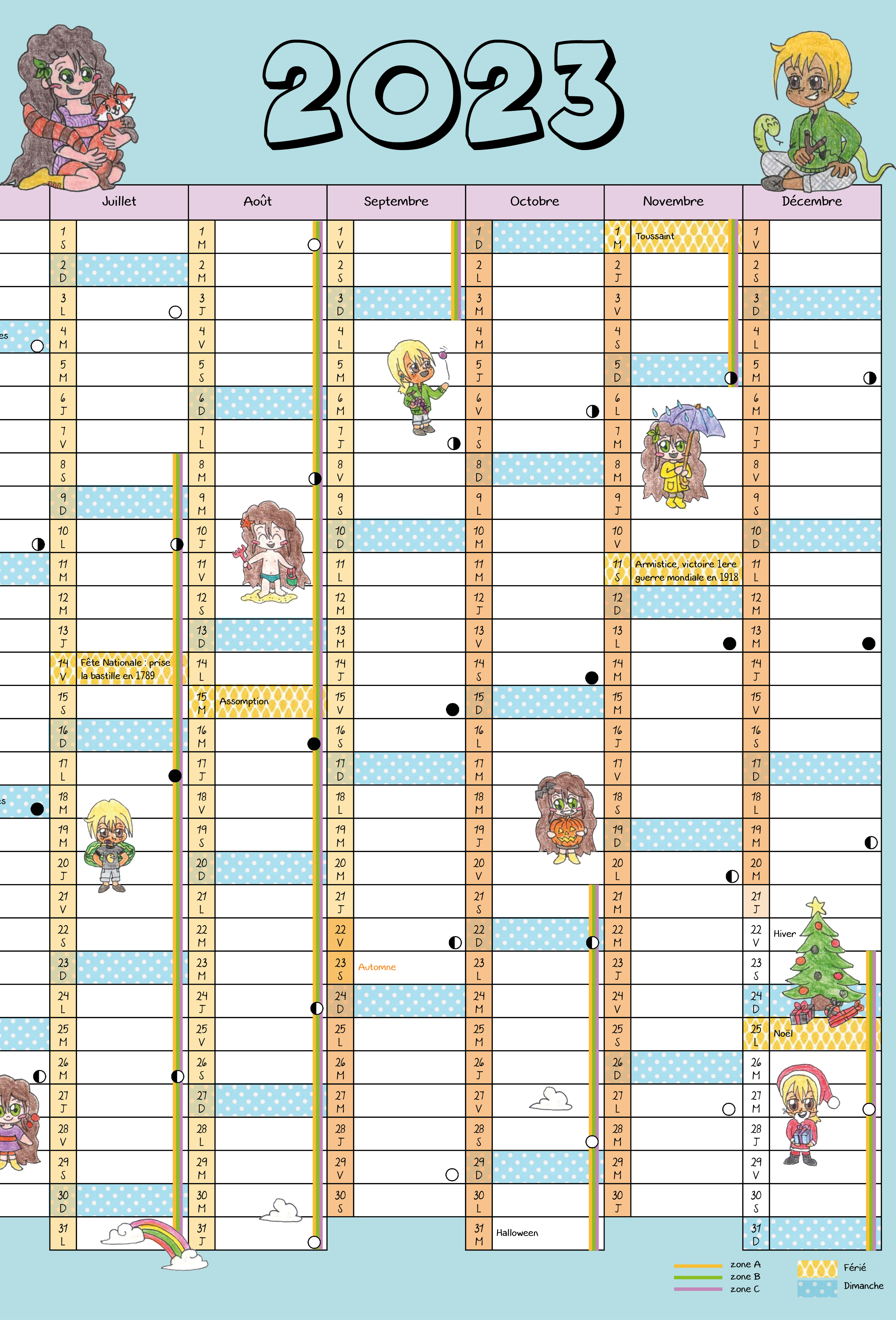 Calendrier 2023 de Lila et Ely (Ebook)
