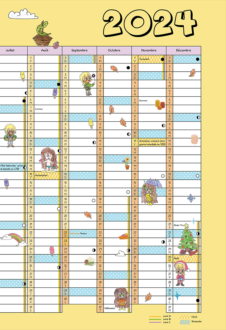 Calendrier 2024 de Lila et Ely (Ebook)